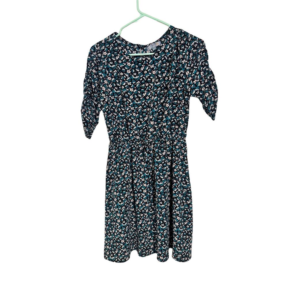 Good Luck Gem Green Floral Drawstring Waist Dress Size Small